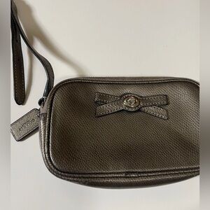 Coach Barbiecore  Saffiano Leather Bow Crossbody Bag Gunmetal Gray